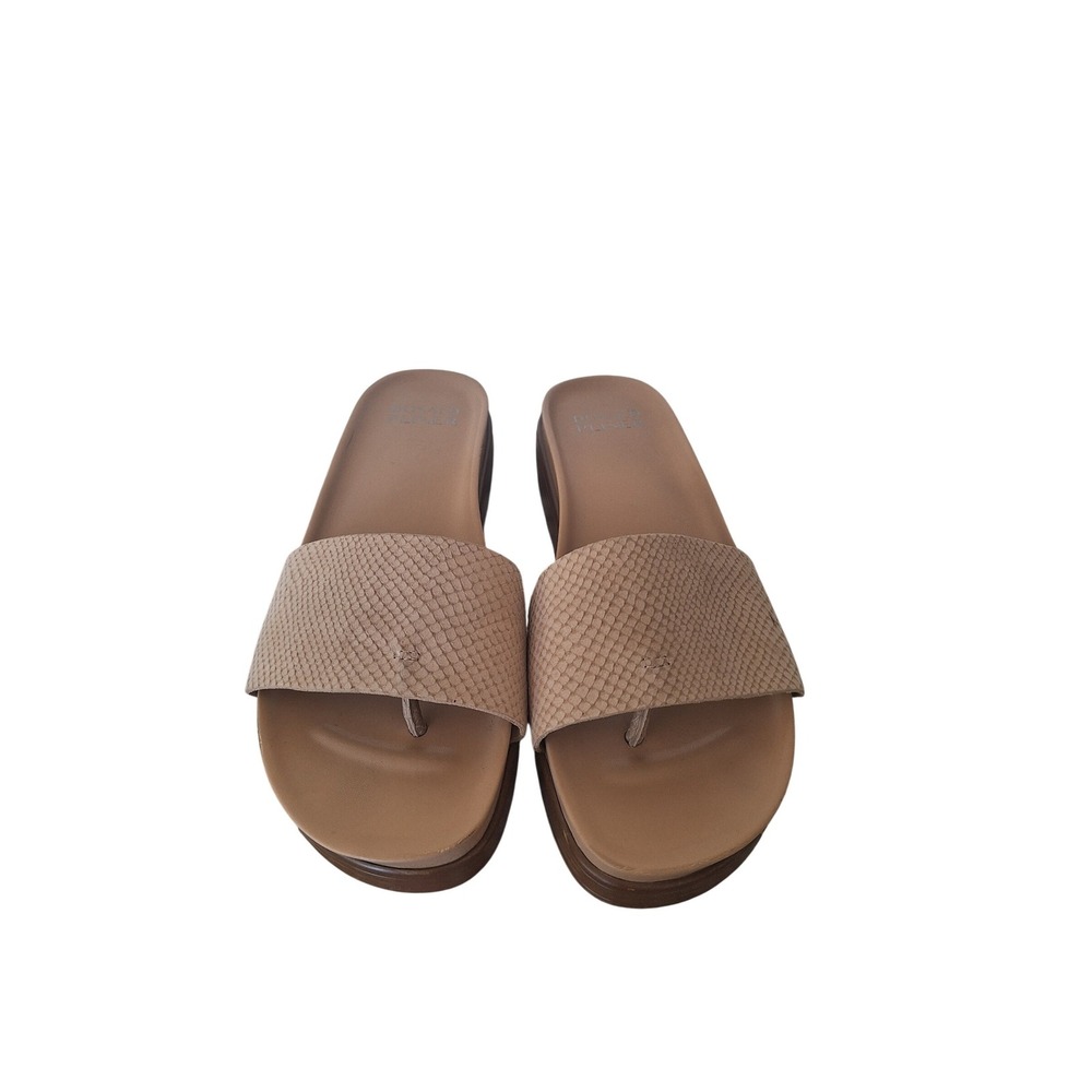 Donald J Pliner Women's Cream Leather Slide Sandals Slip On Straps‎ wedge 11